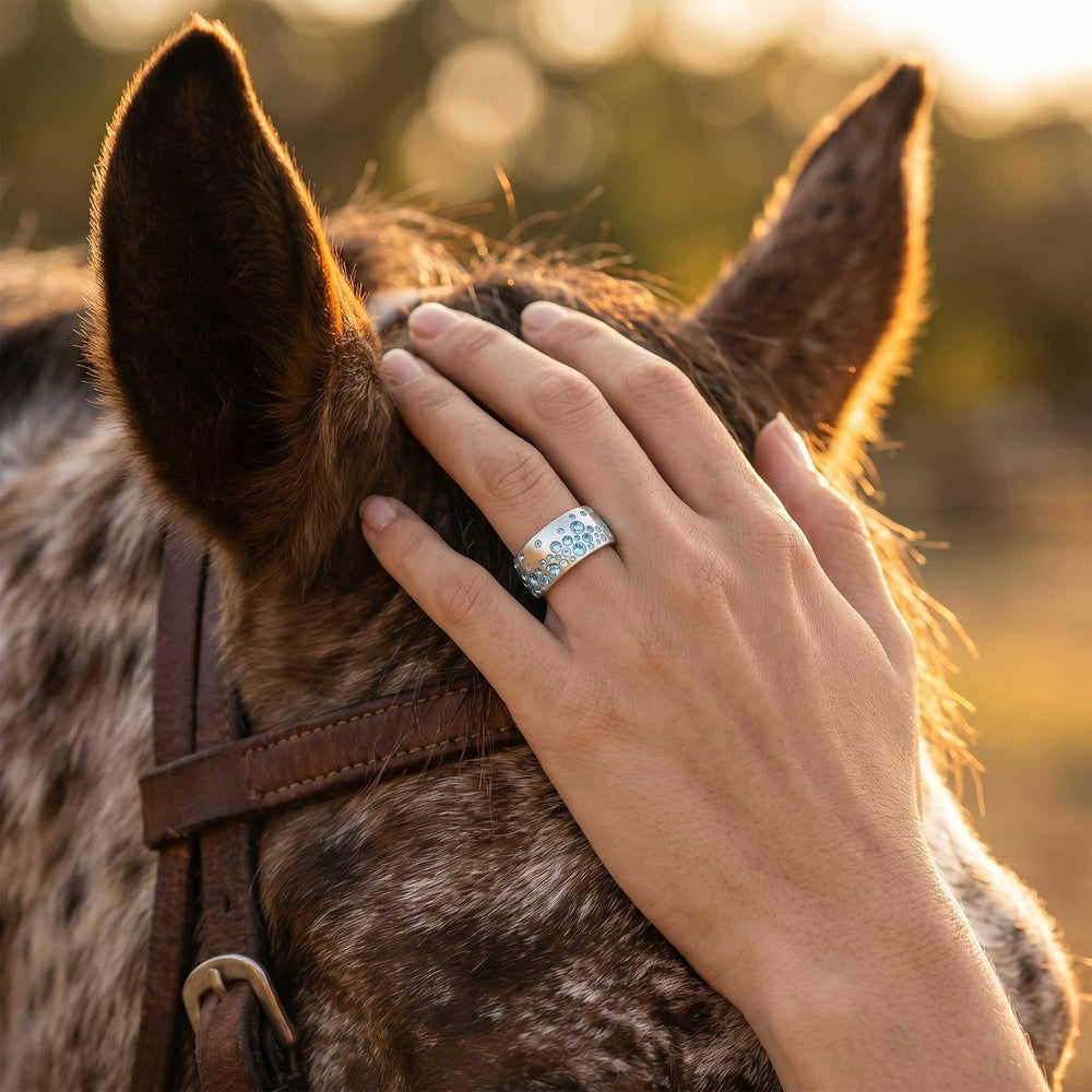 Nebula Drop Ring - Aquamarine - Serene Western