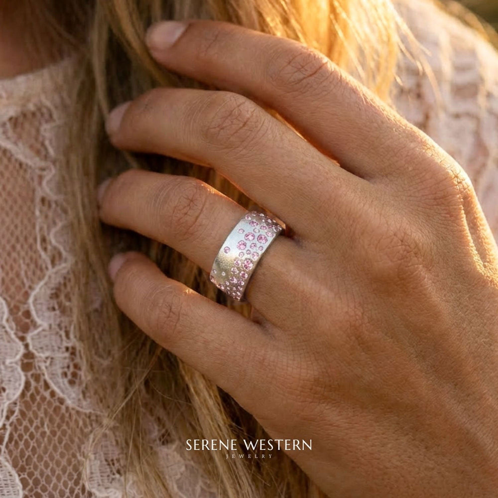 Nebula Drop Ring - Rose Quartz - Serene Western