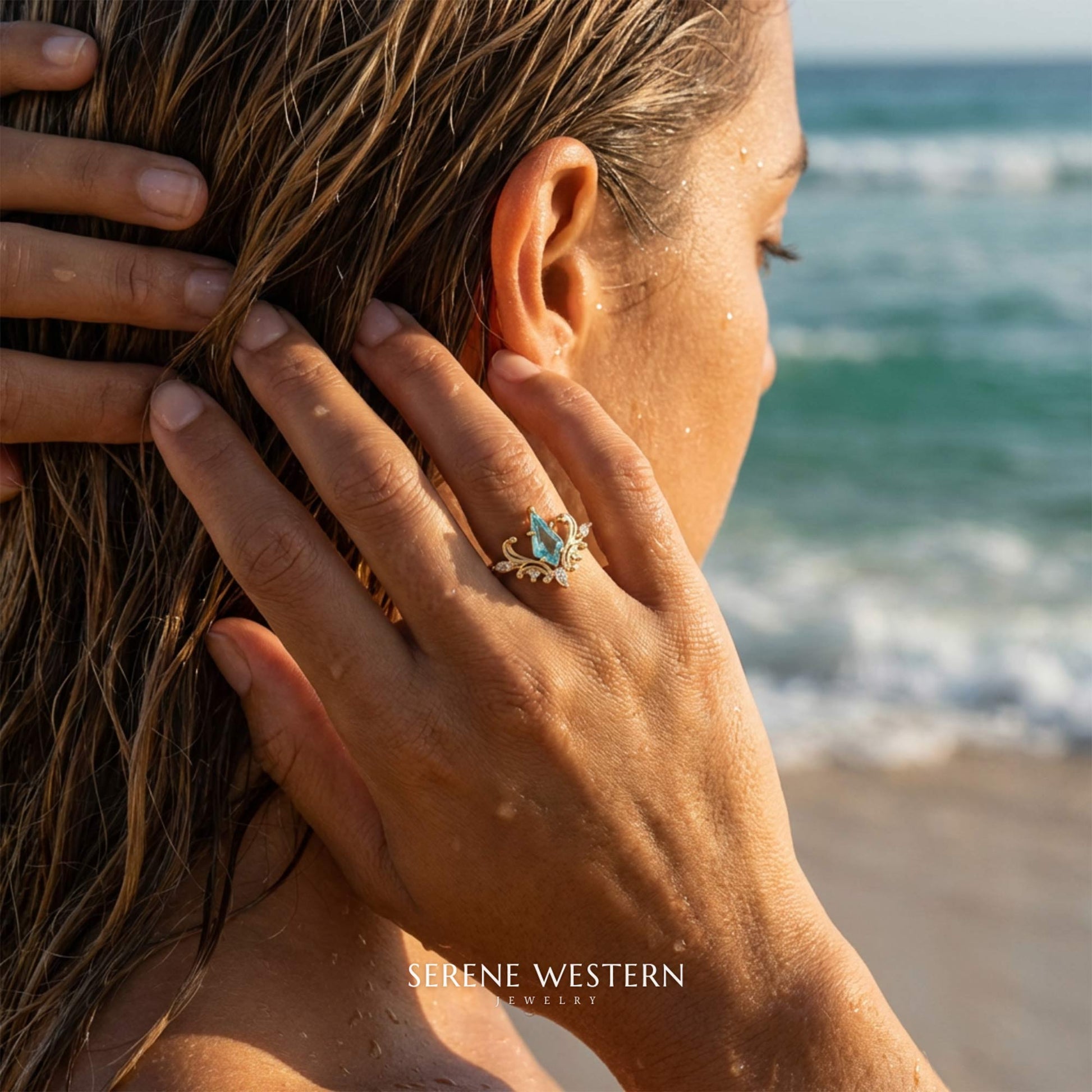 Ocean Crown Ring - Aquamarine - Serene Western