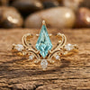 Ocean Crown Ring - Akvamarin