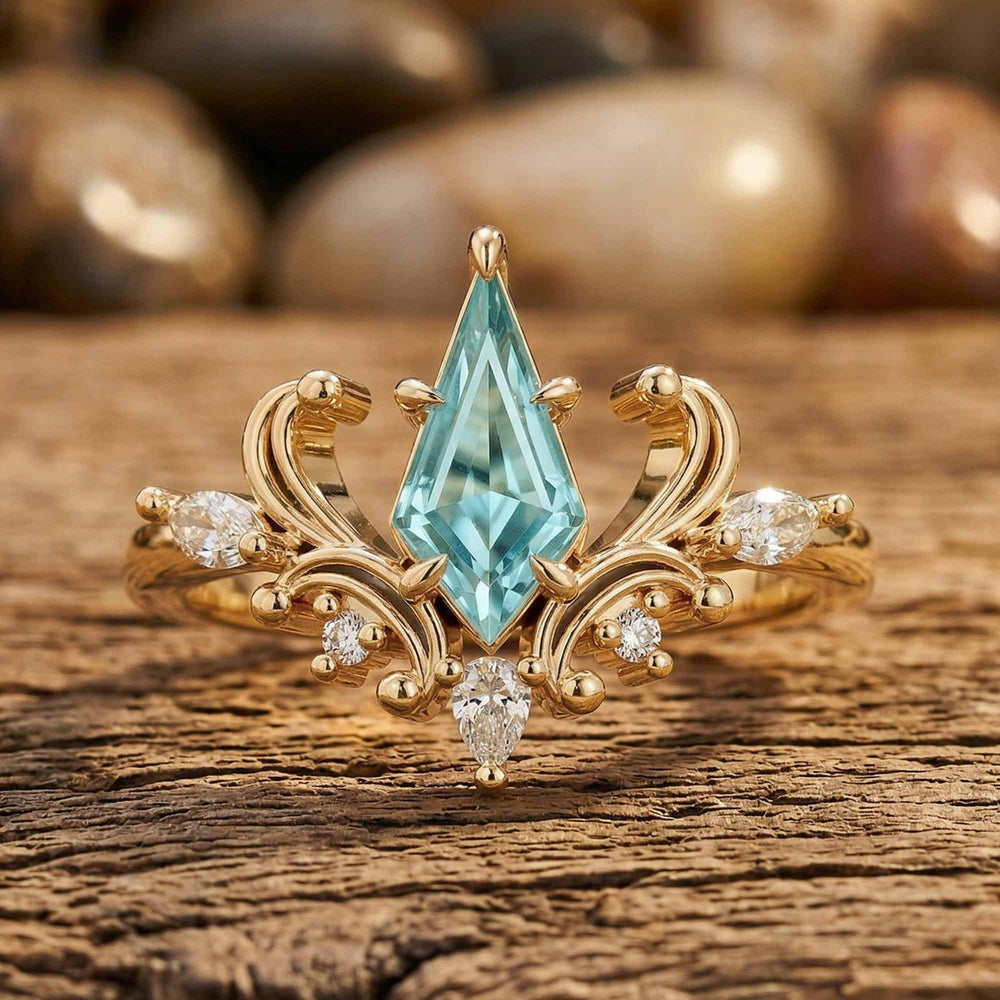 Ocean Crown-ring - akvamarin - fredfyldt western