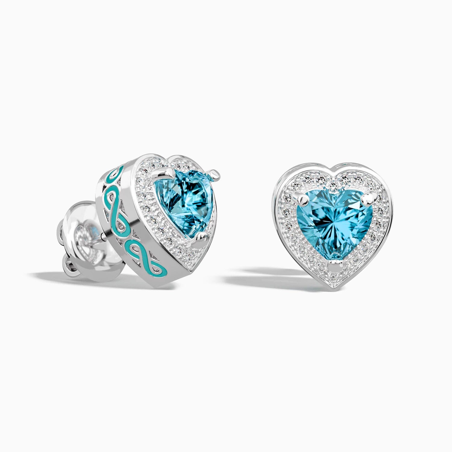 Ocean Heart Earrings - Aquamarine - Serene Western