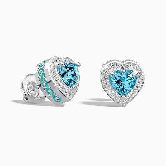 Ocean Heart Earrings - Aquamarine - Serene Western