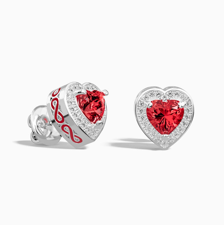 Ocean Heart Earrings - Ruby - Serene Western