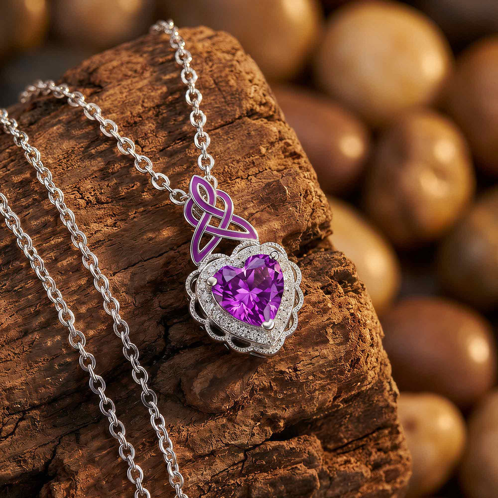 Ocean Heart Necklace - Amethyst - Serene Western