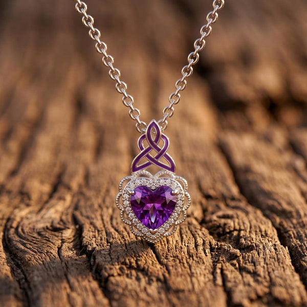 Ocean Heart Necklace - Amethyst
