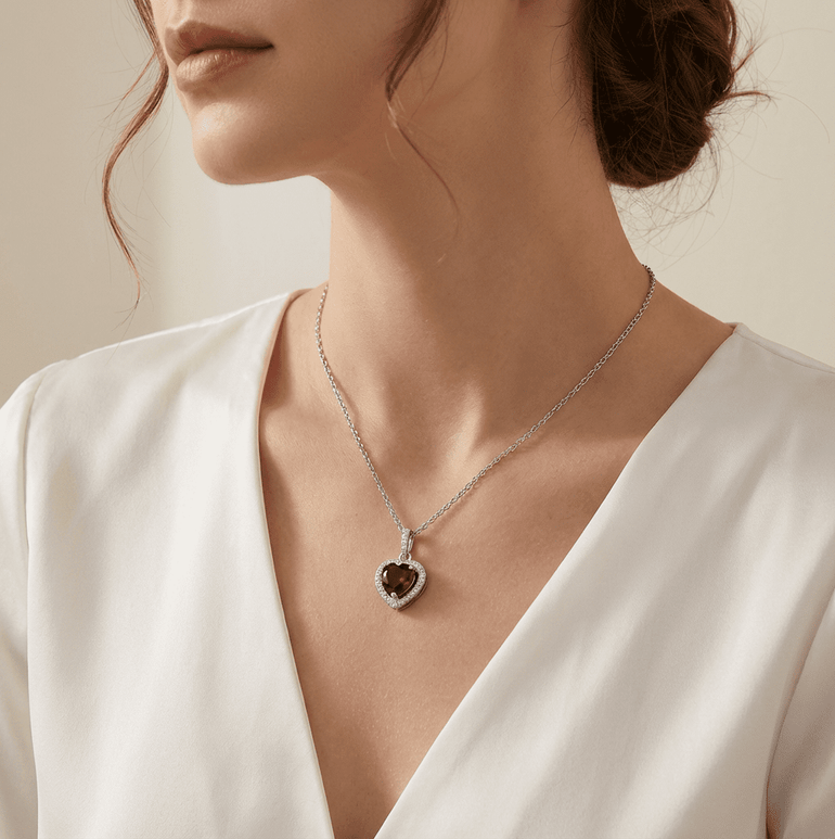 Ocean Heart Necklace - Garnet - Serene Western