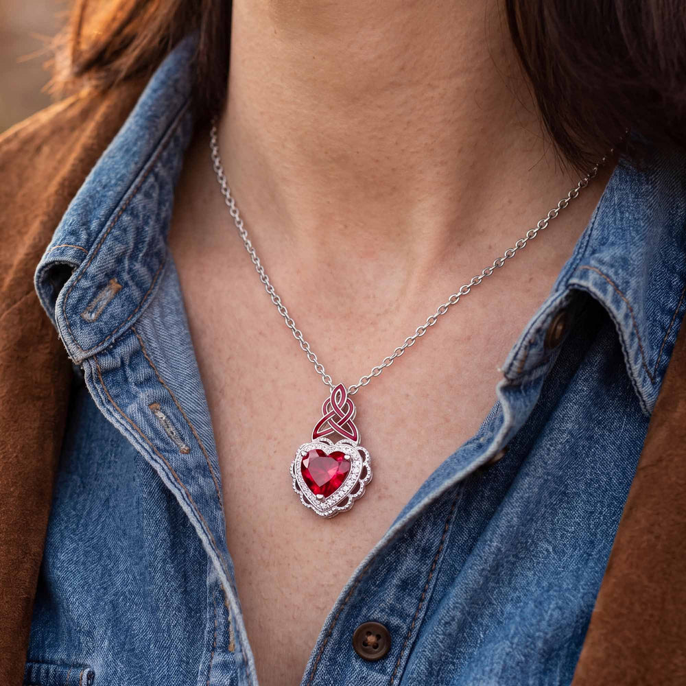 Ocean Heart Necklace - Ruby - Serene Western