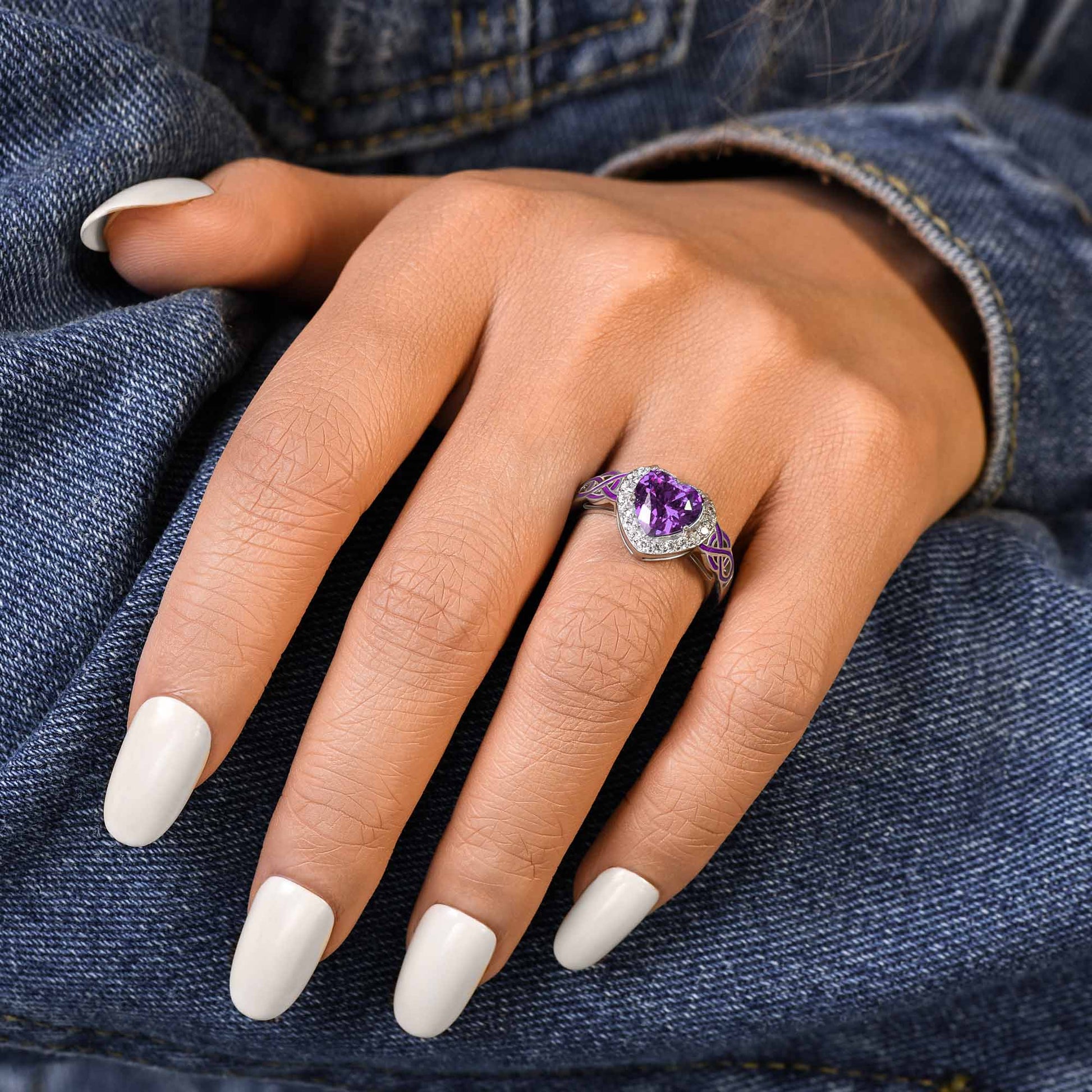 Ocean Heart Ring - Amethyst - Serene Western