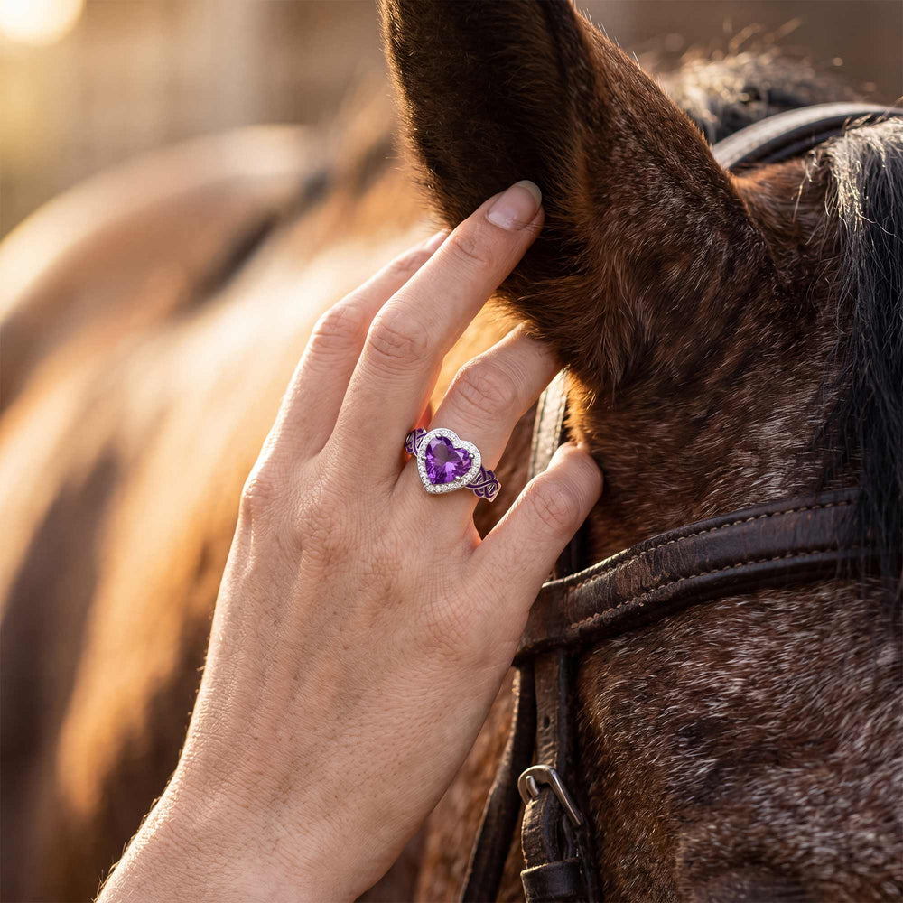 Ocean Heart Ring - Amethyst - Serene Western