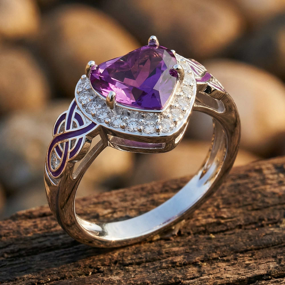 Ocean Heart Ring - Amethyst - Serene Western