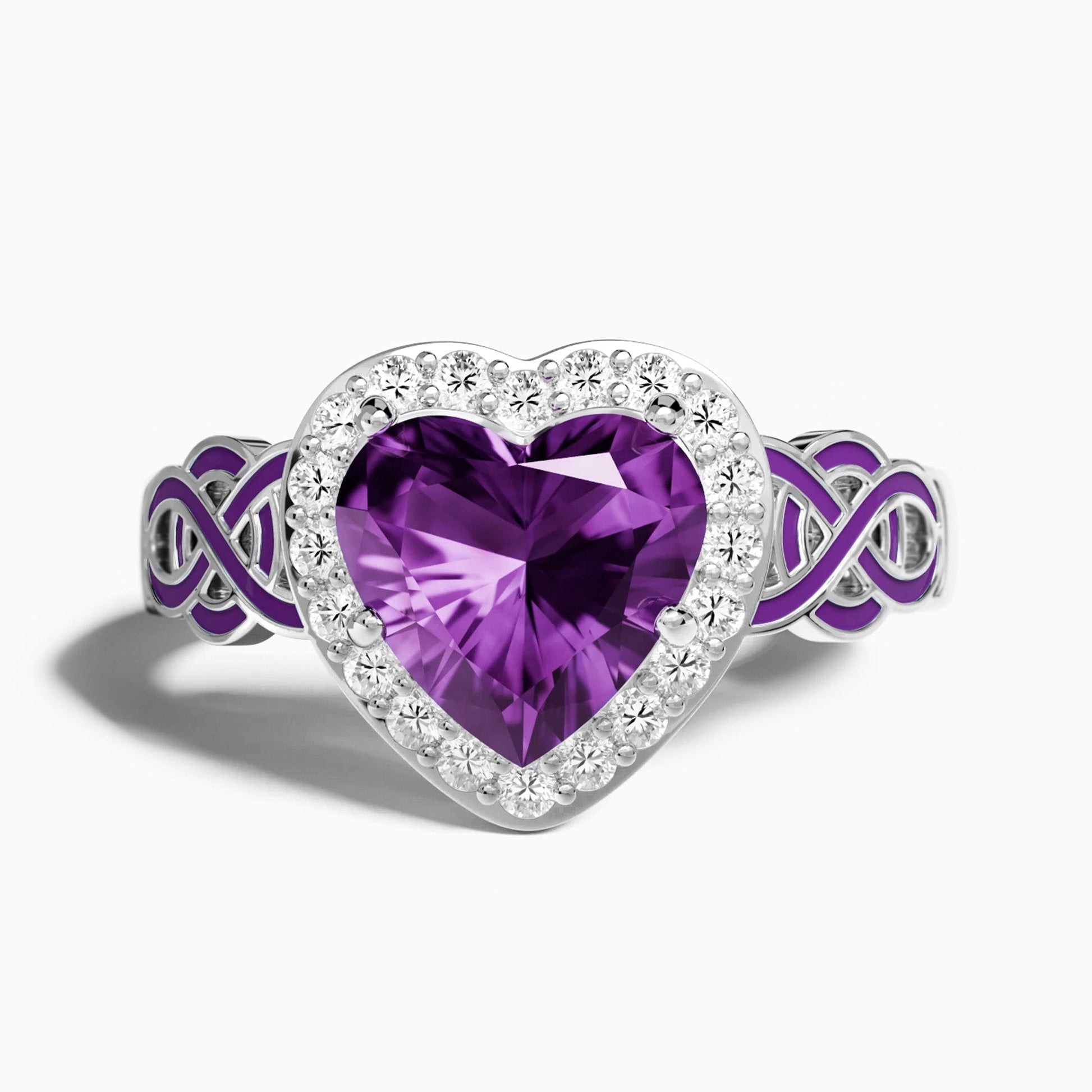 Ocean Heart Ring - Amethyst - Serene Western
