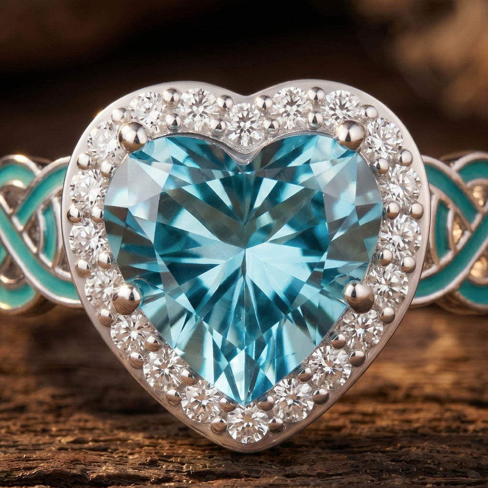 Ocean Heart Ring - Aquamarine - Serene Western