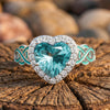 Versprechen Rose Ring - Aquamarin