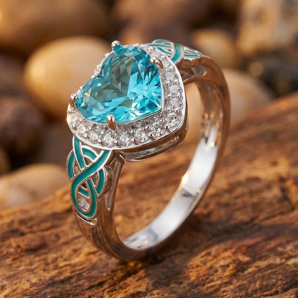 Ocean Heart Ring - Aquamarine - Serene Western