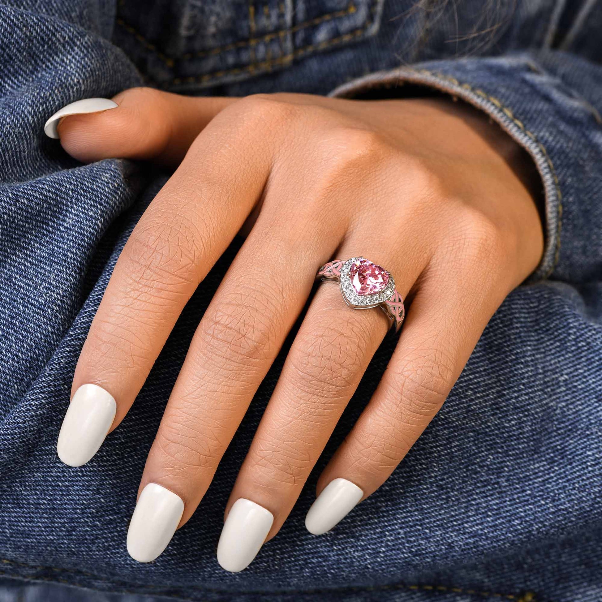 Ocean Heart Ring - Rose Quartz - Serene Western