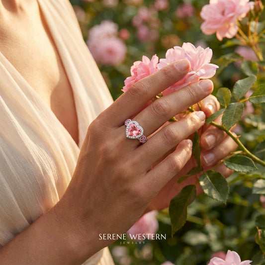 Ocean Heart Ring - Rose Quartz - Serene Western
