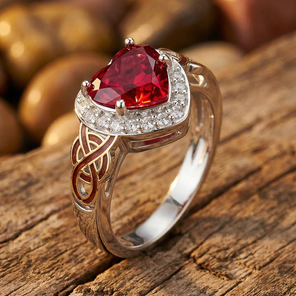 Ocean Heart Ring - Ruby - Serene Western