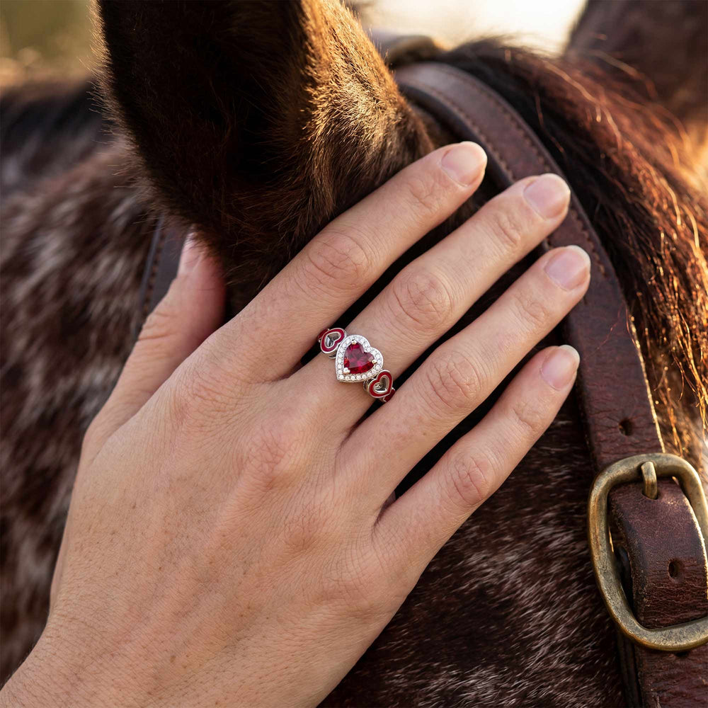 Ocean Heart Ring - Ruby - Serene Western