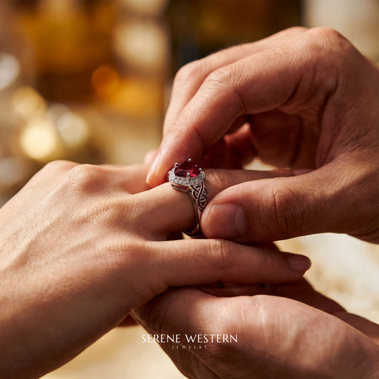 Ocean Heart Ring - Ruby - Serene Western