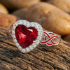Ocean Heart Ring - Ruby