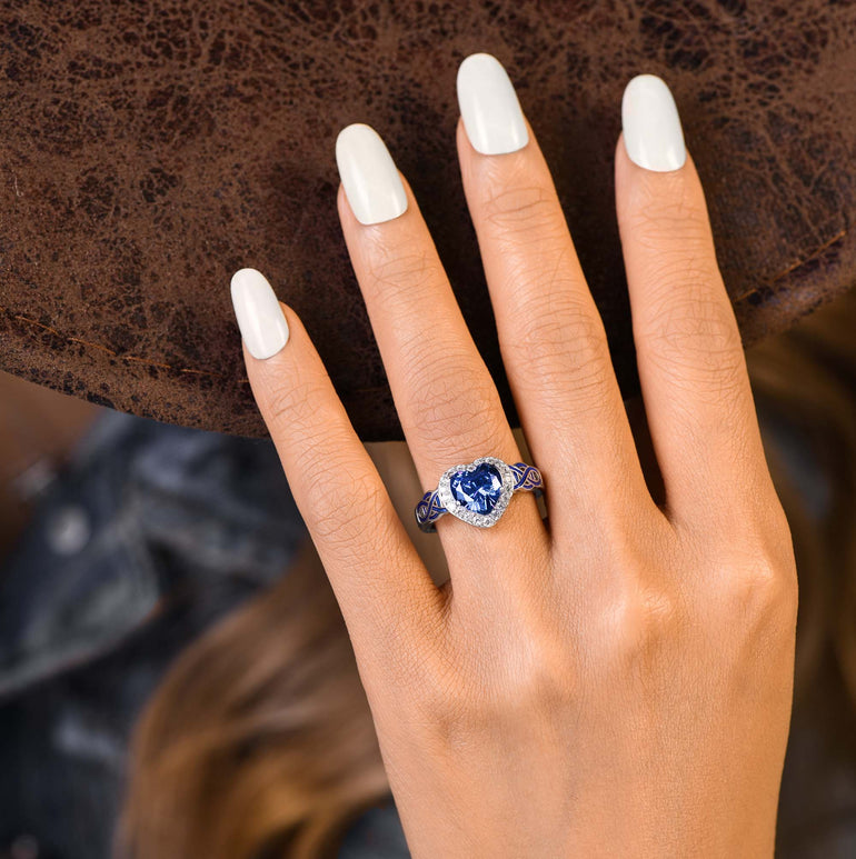 Ocean Heart Ring - Sapphire - Serene Western