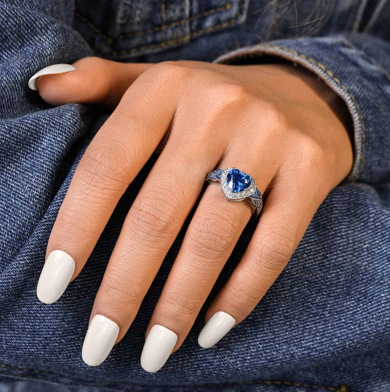 Ocean Heart Ring - Sapphire - Serene Western