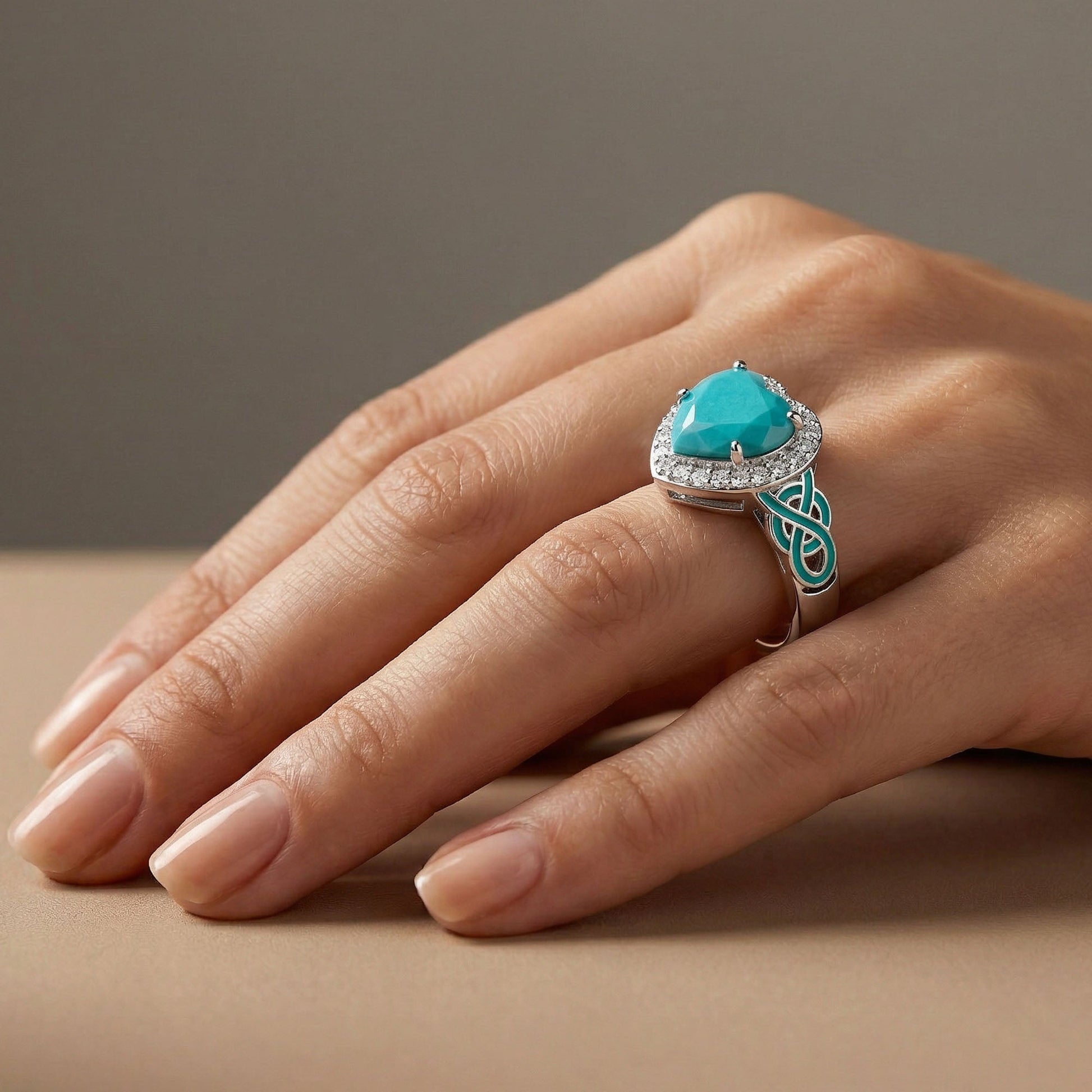 Ocean Heart Ring - Turquoise - Serene Western