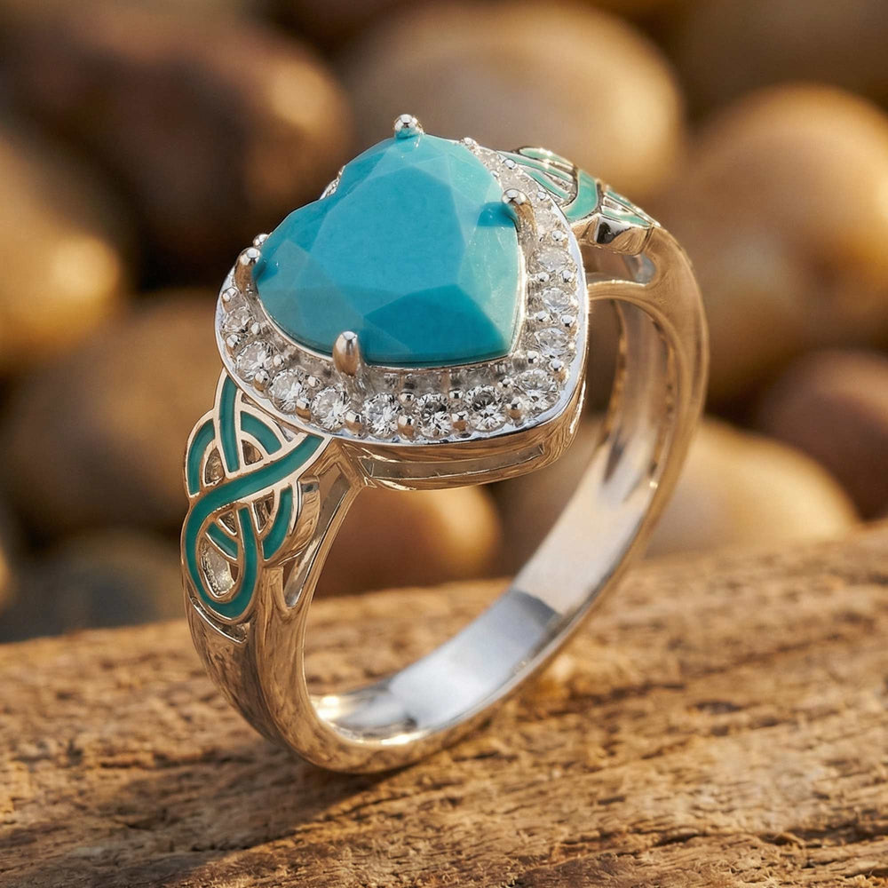 Ocean Heart Ring - Turquoise - Serene Western
