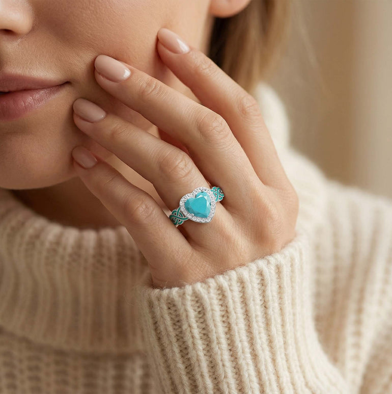 Ocean Heart Ring - Turquoise - Serene Western