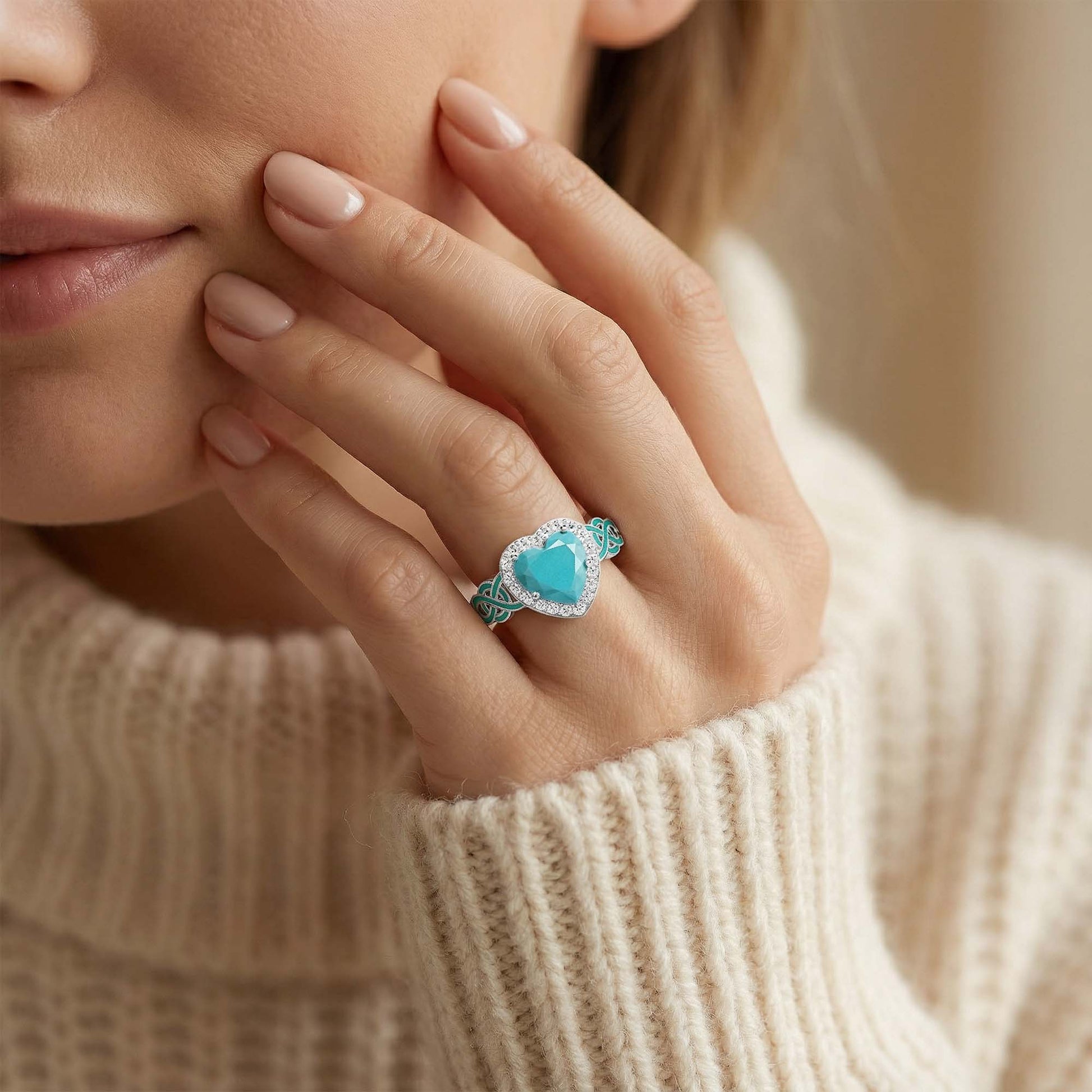 Ocean Heart Ring - Turquoise - Serene Western
