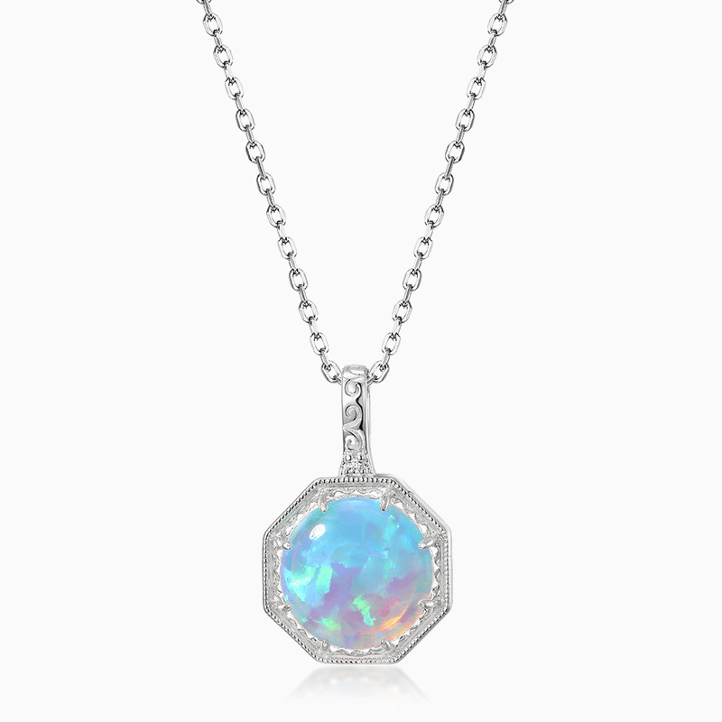 Octagon Aura Necklace - Opal - Serene Western
