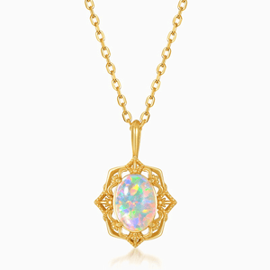 Ornate Blossom Necklace - Opal - Serene Western
