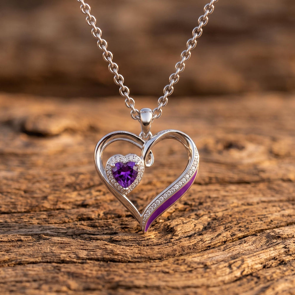 Passion Heart Necklace - Amethyst - Serene Western