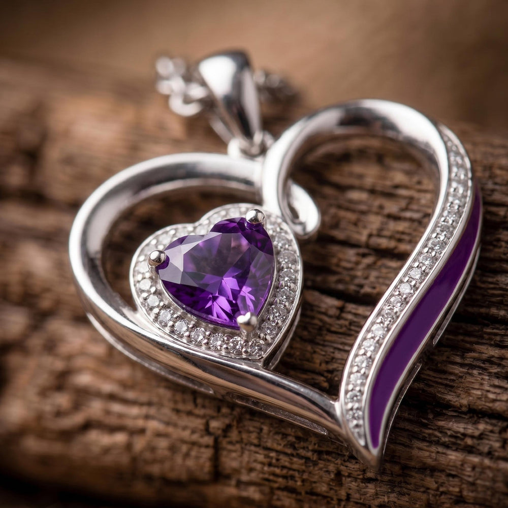 Passion Heart Necklace - Amethyst - Serene Western