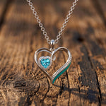 Halskæde med passionshjerte - Aquamarine - Serene Western