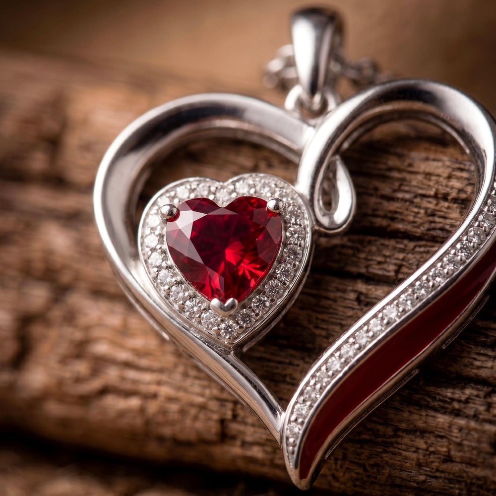 Passion Heart Necklace - Ruby - Serene Western