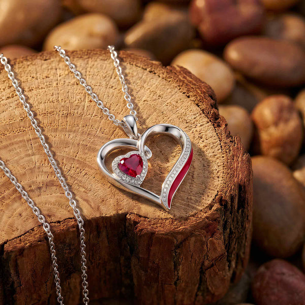 Passion Heart Necklace - Ruby