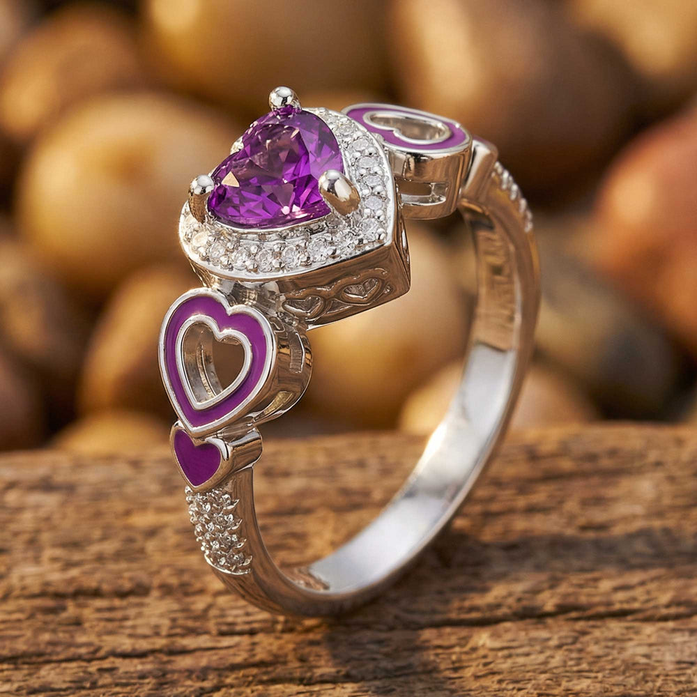 Passion Heart Ring - Amethyst - Serene Western