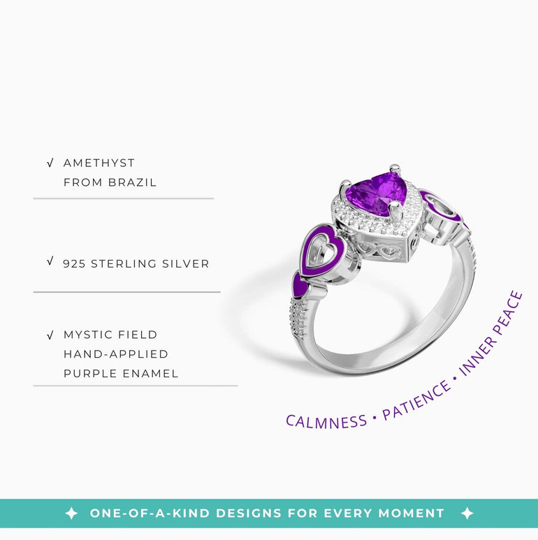 Passion Heart Ring - Amethyst - Serene Western