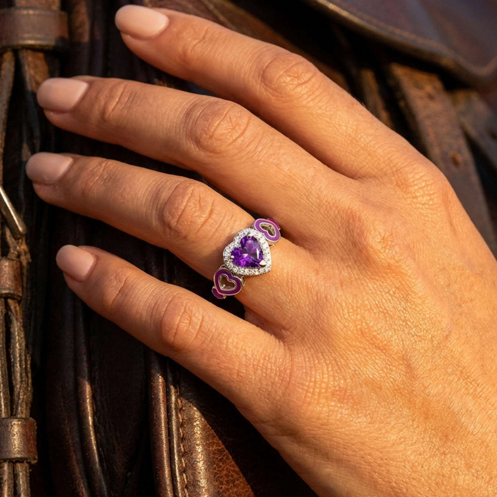 Passion Heart Ring - Amethyst - Serene Western