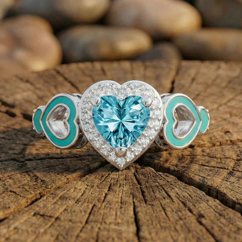 Passion Heart Ring - Aquamarine - Serene Western