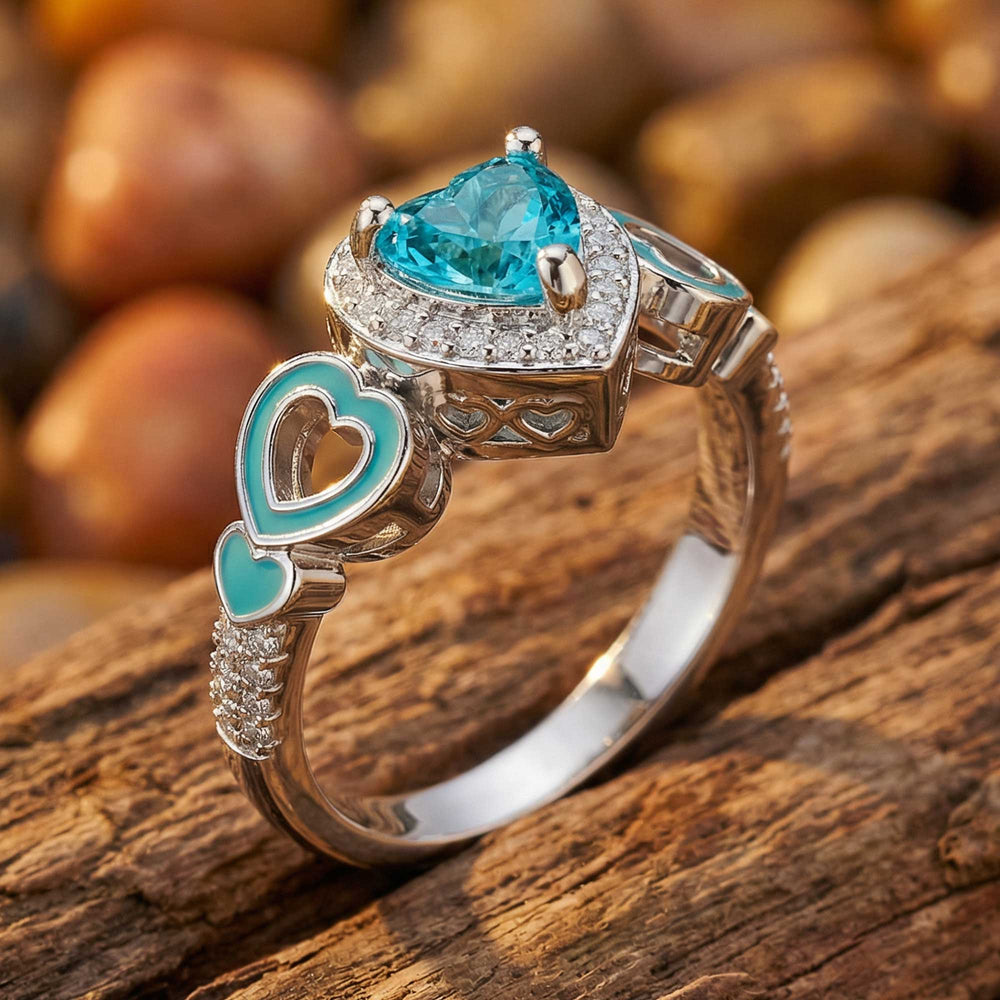 Passion Heart Ring - Aquamarine - Serene Western