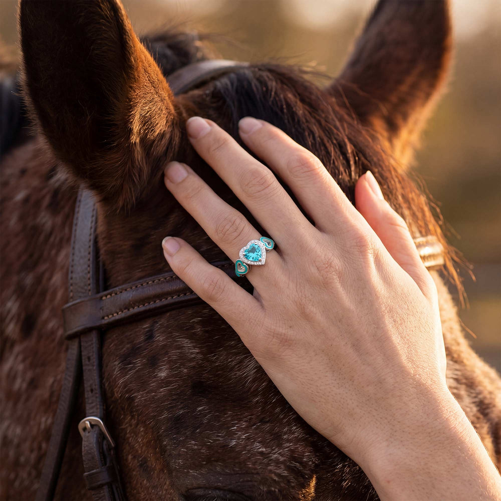 Passion Heart Ring - Aquamarine - Serene Western