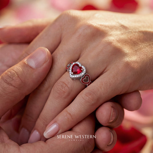 Passion Heart Ring - Ruby - Serene Western