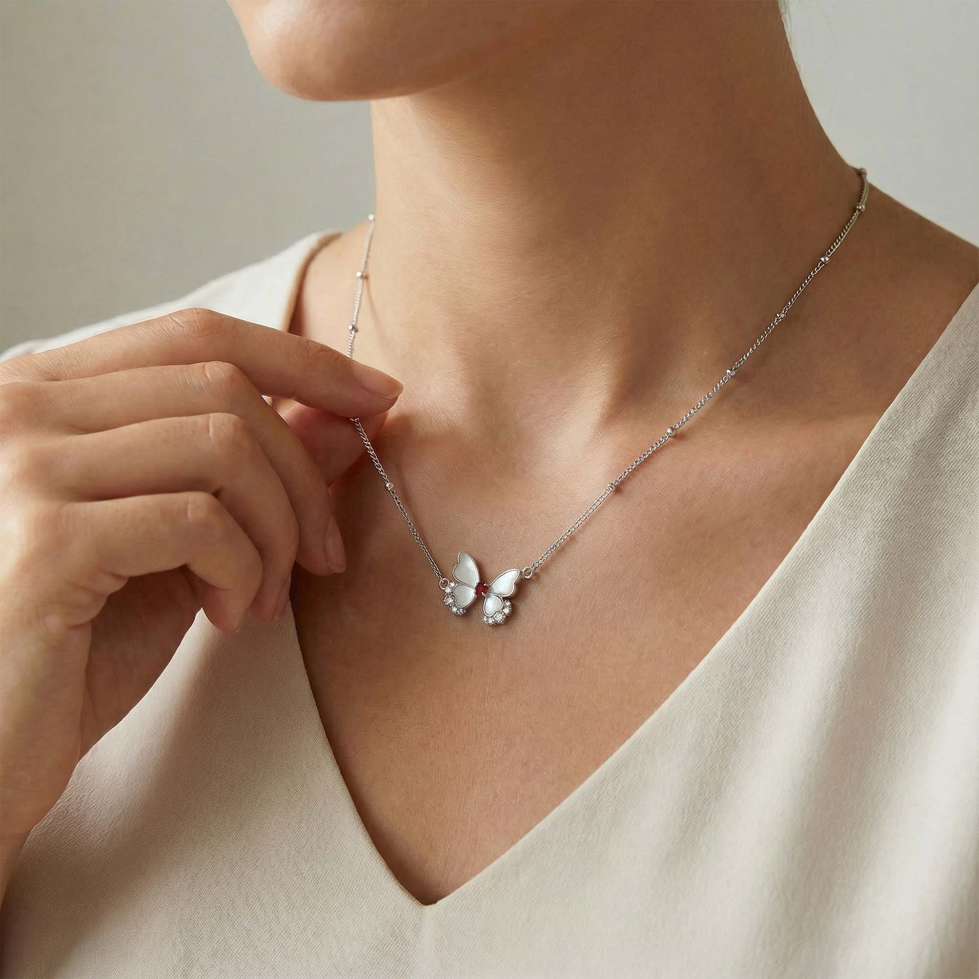 Pearlflight Ember Necklace - Garnet - Serene Western