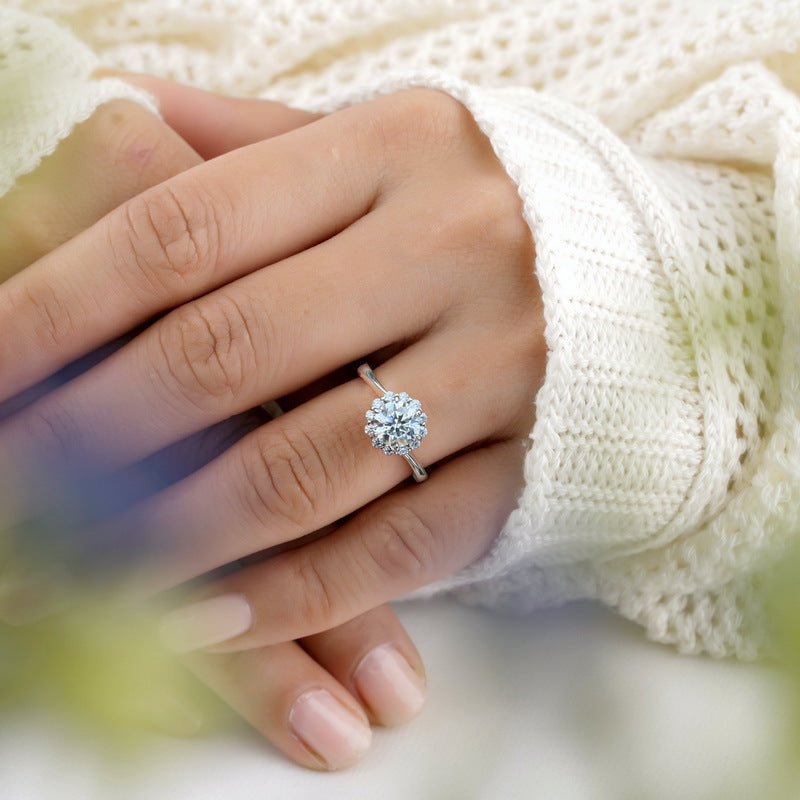 Petal Halo Ring - Moissanite - Serene Western