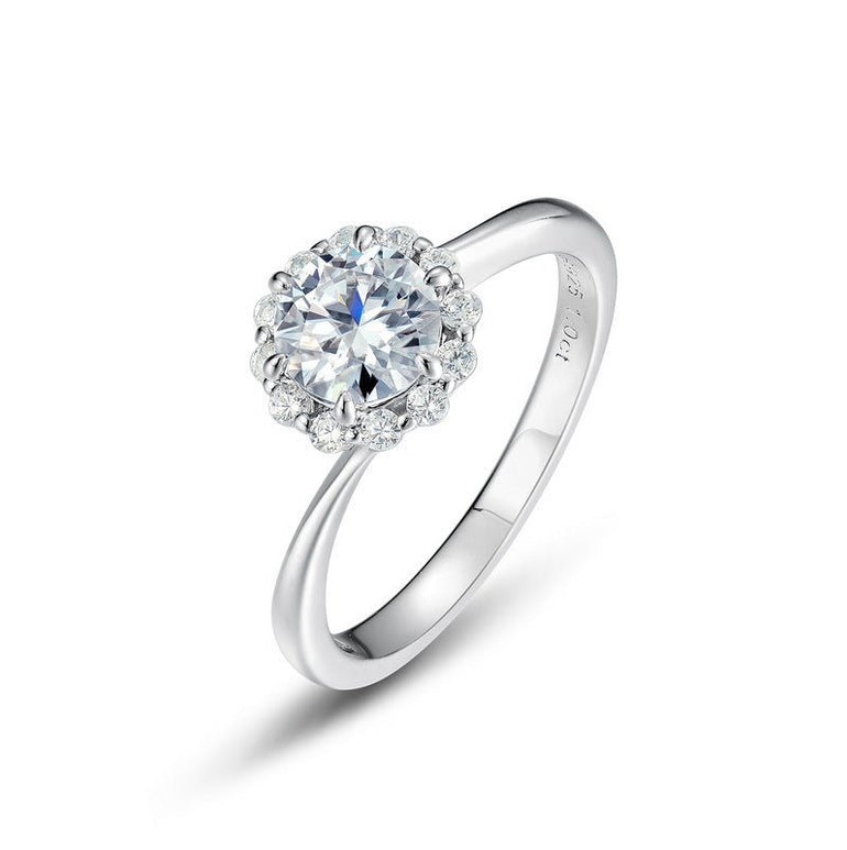 Petal Halo Ring - Moissanite - Serene Western