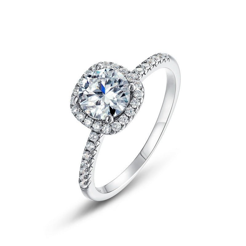 Petite Cushion Cut Halo Ring - Moissanite - Serene Western