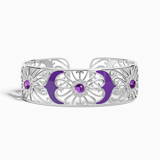 Prairie Flower Cuff Bracelet - Amethyst - Purple - Serene Western